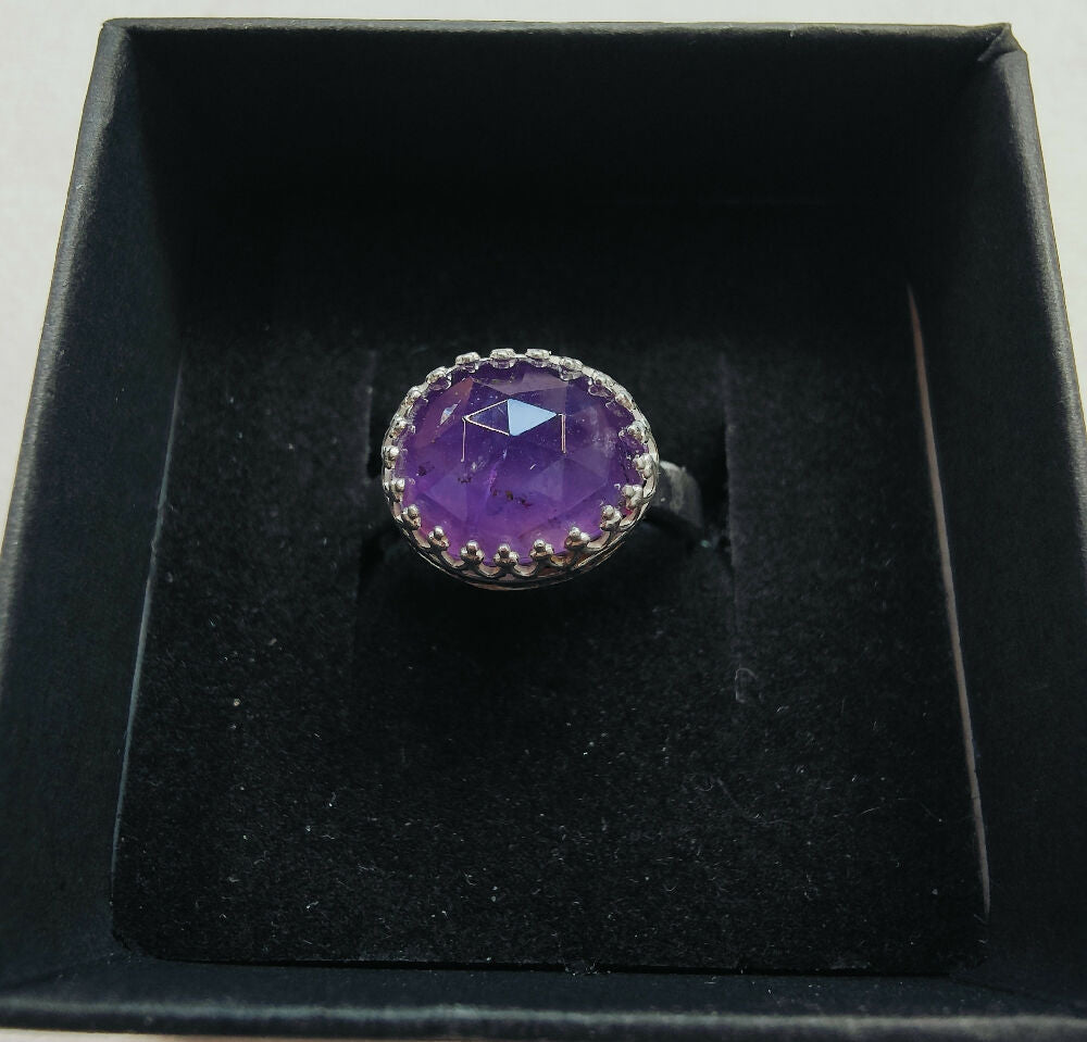 Amethyst sterling silver ring