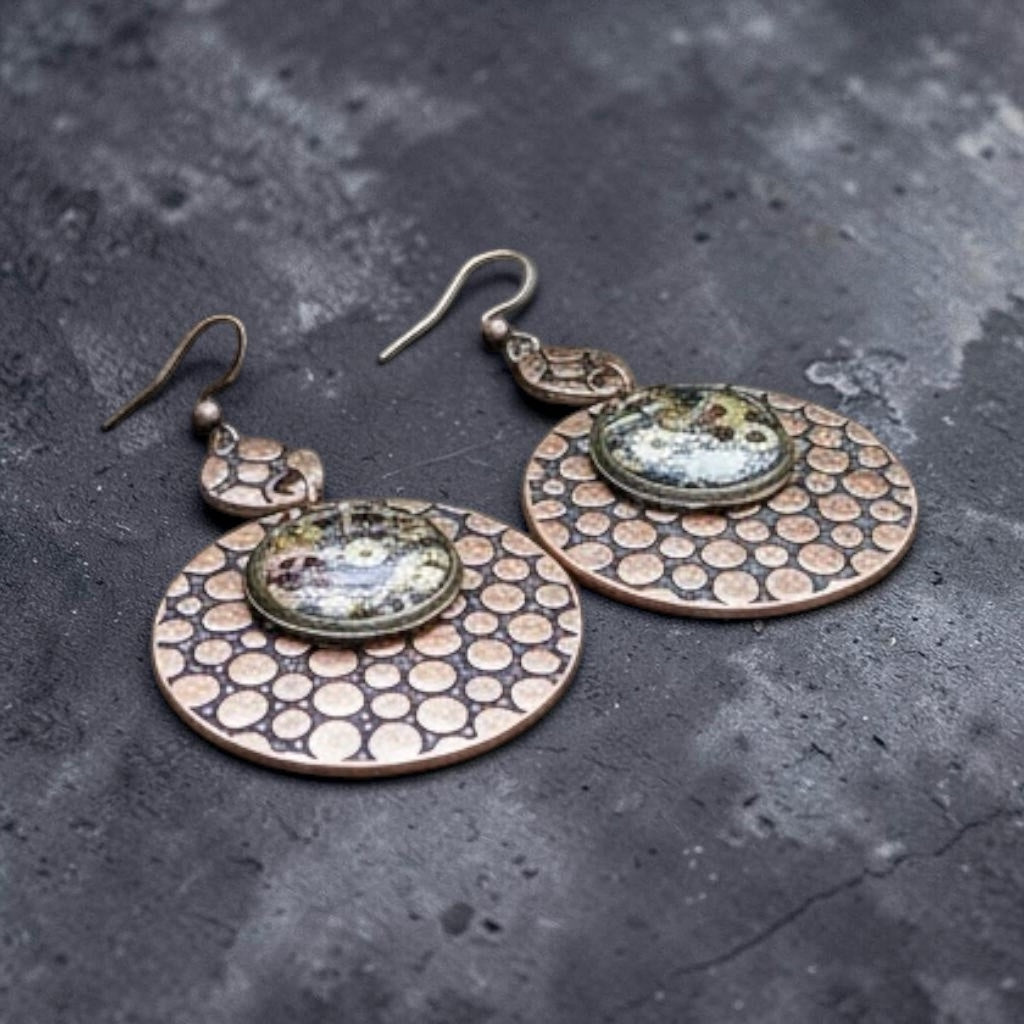 Steampunk watch parts dangle earrings