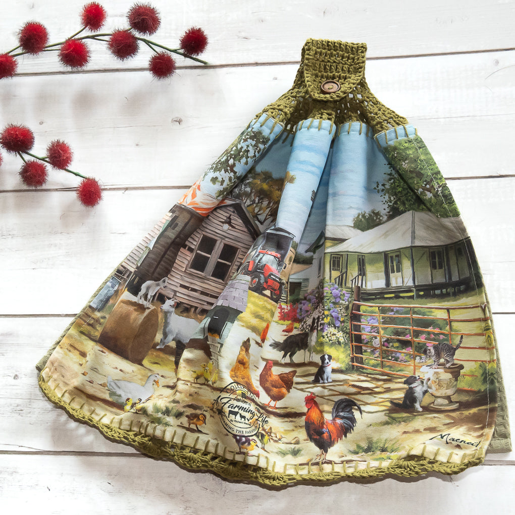 Country Life - Hanging Tea Towels / Hand Towels - Double Thickness