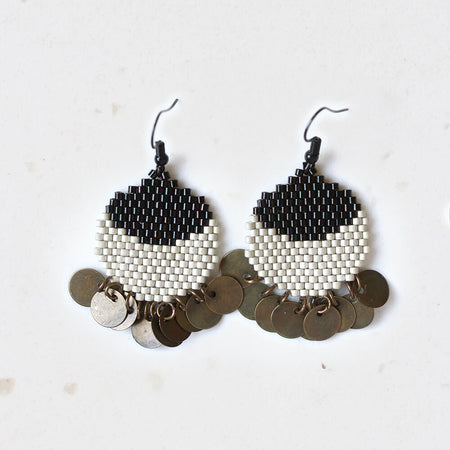 Lunar Noir Beaded Earrings