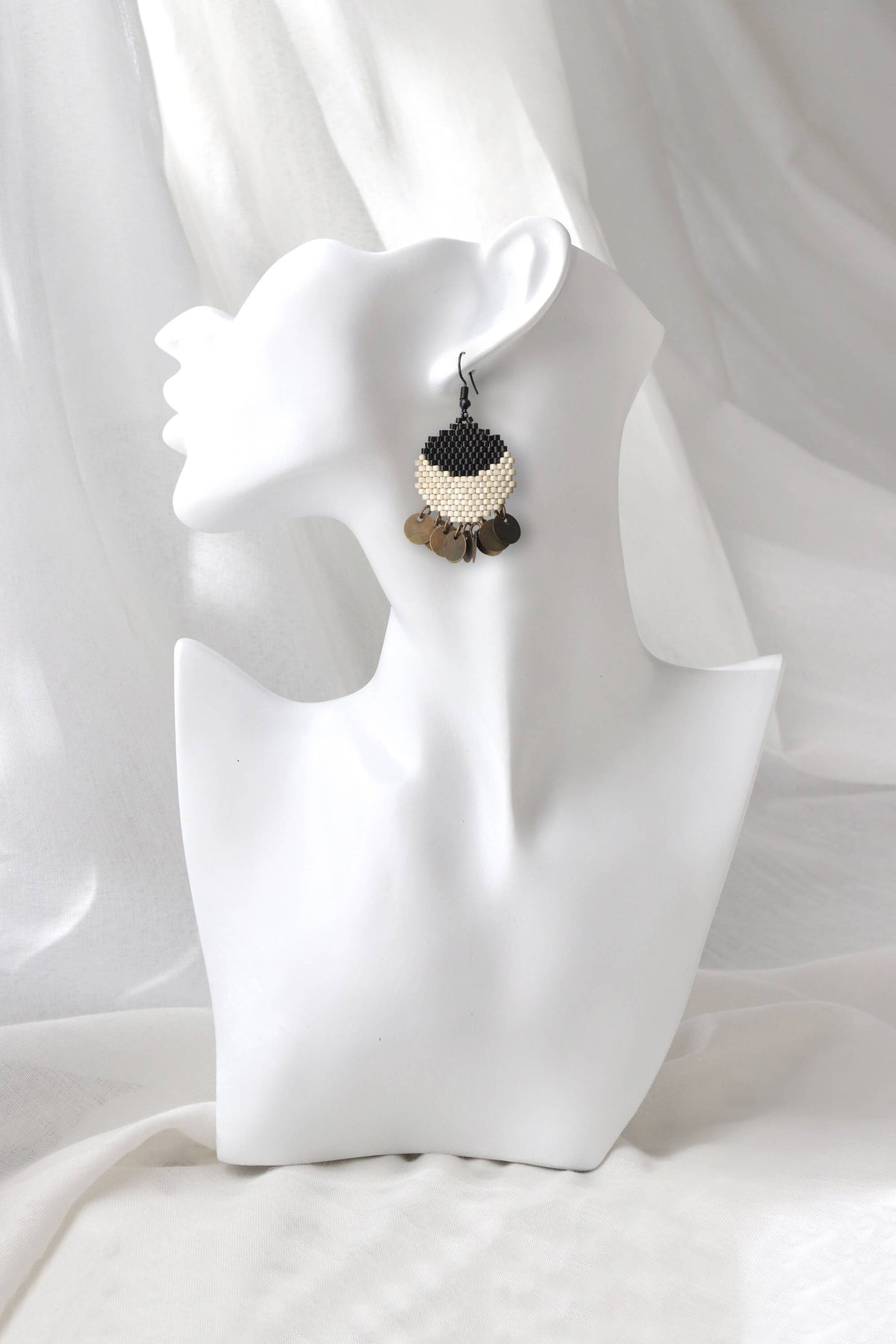 Lunar Noir Beaded Earrings