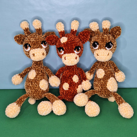 Hand made velvetine crocheted giraffe toy