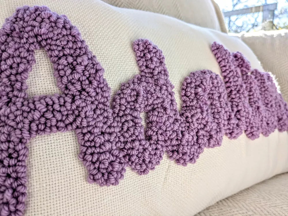 Personalised CURLY text cushion