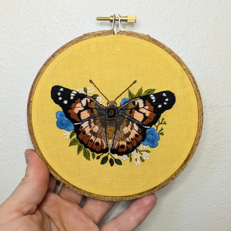 The Painted Lady Butterfly hand embroidery, 5