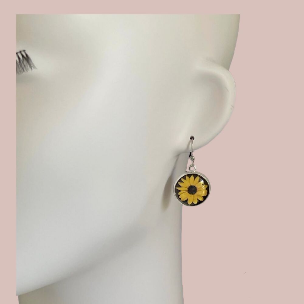 Sunflower Earrings • Yellow Flower Earrings