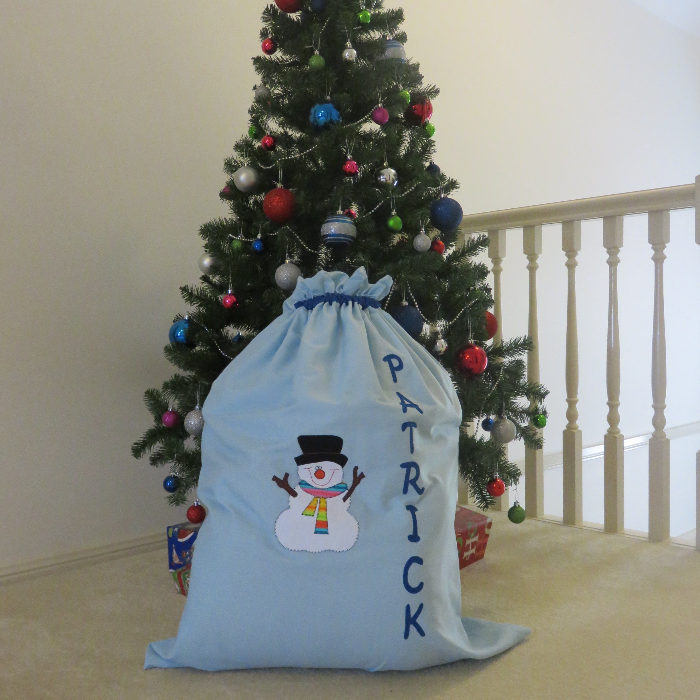 Personalised Christmas Sack - Snowman