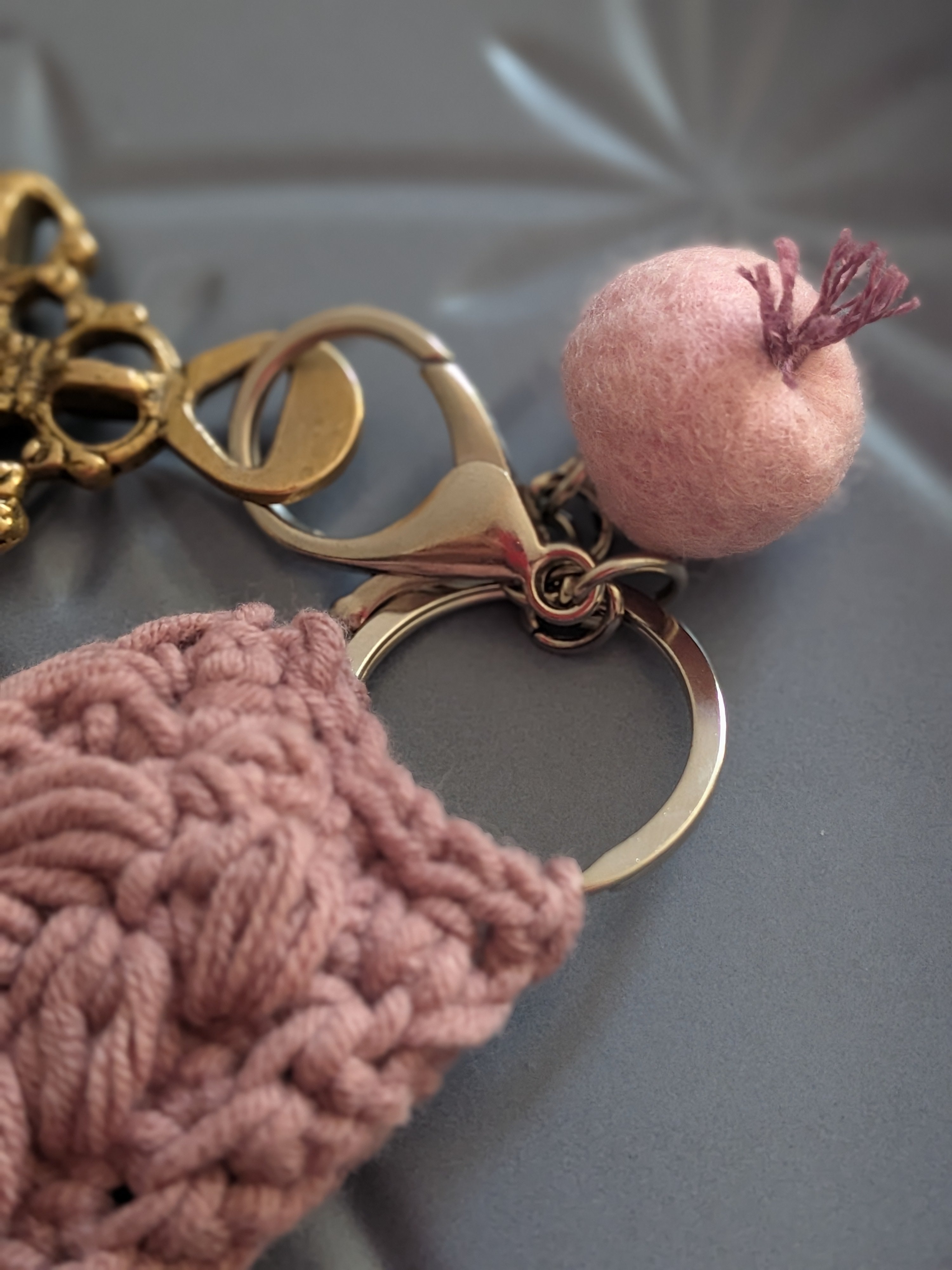 Keychain Bracelet Fob Dusty Pink