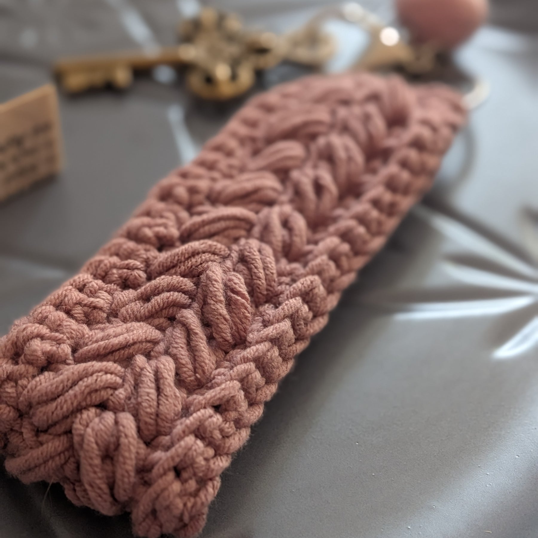 Keychain Bracelet Fob Dusty Pink