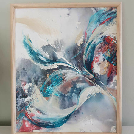 Calm in the Storm I | Original abstract mixed media wall art | 40x50cm | Framed