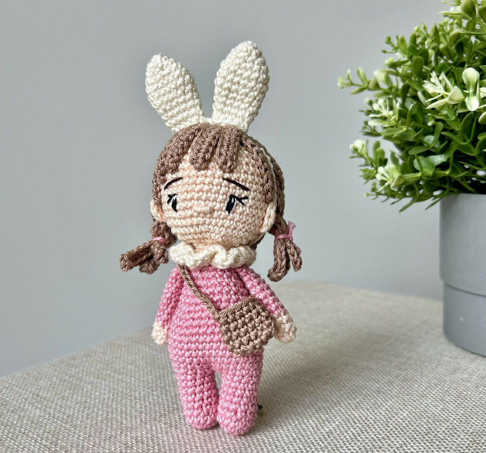 Made to Order | Forest Friend | Bunny | Mini | Crochet Baby Doll | 14cm
