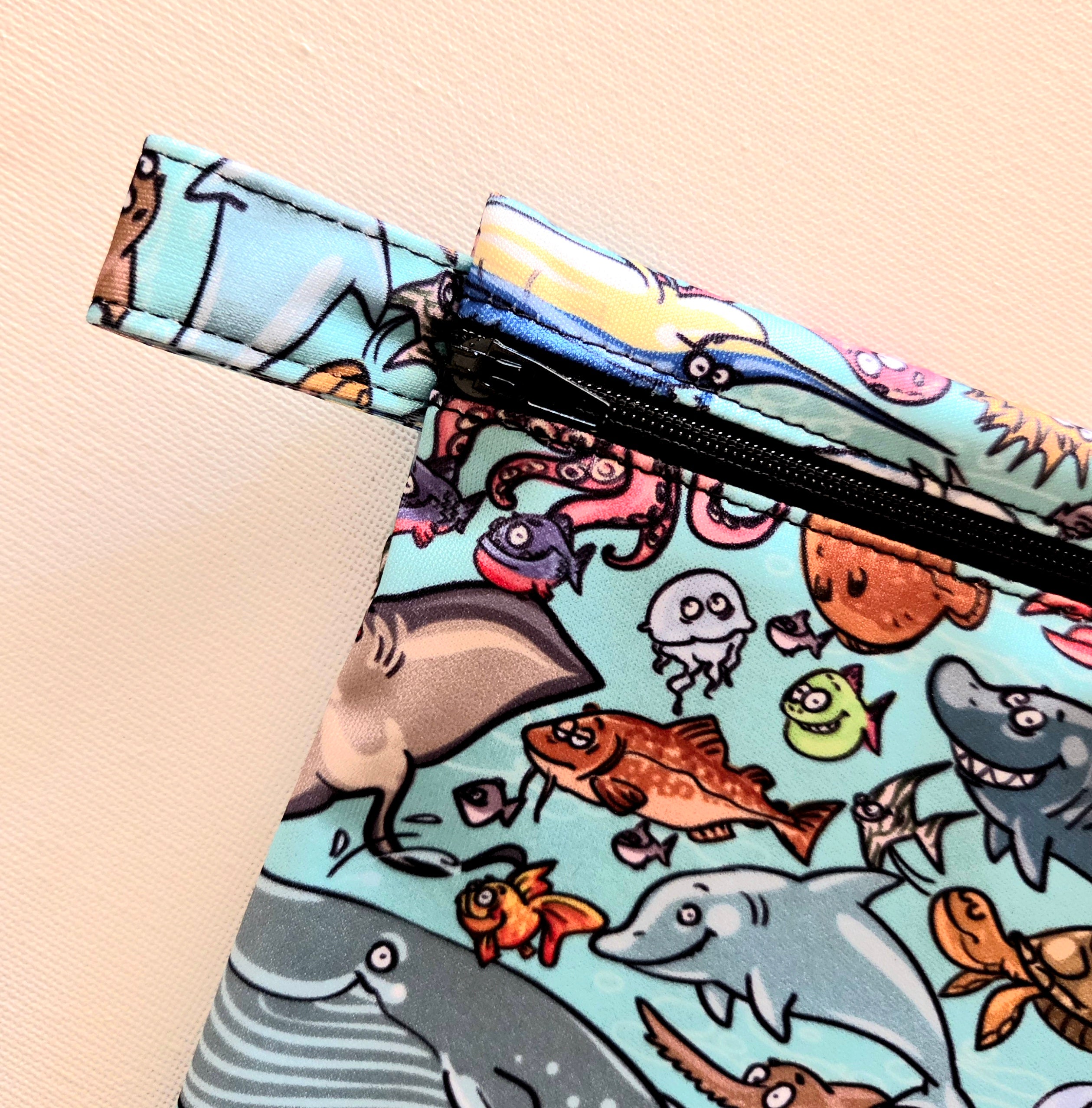 Medium Wet Bag in Colourful Fish Fabric