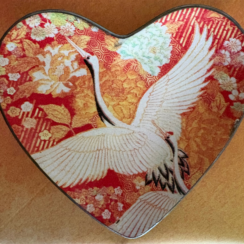 Ceramic Decoupaged Heart Trinket Dishes