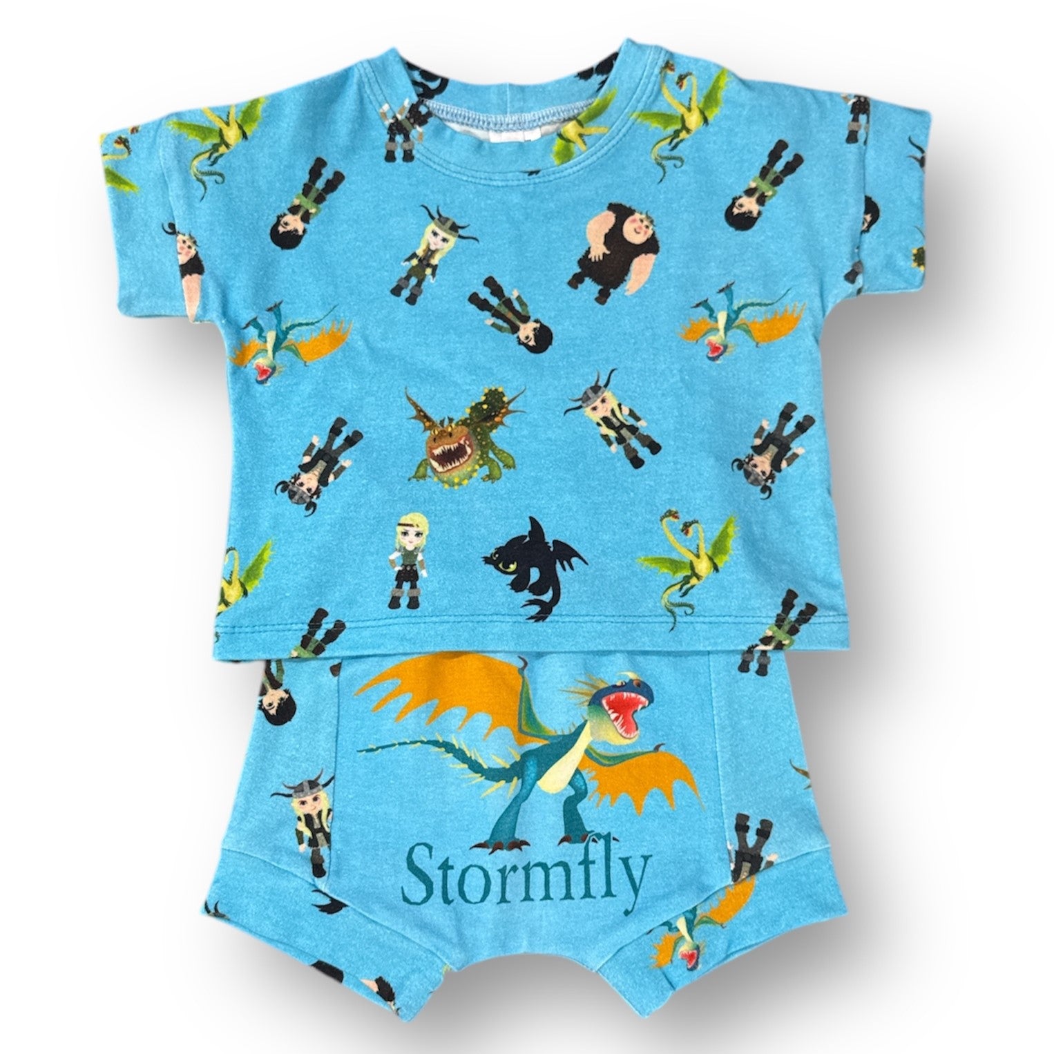 SIZE 0 Dragons Boxy Tee and Shorties SET