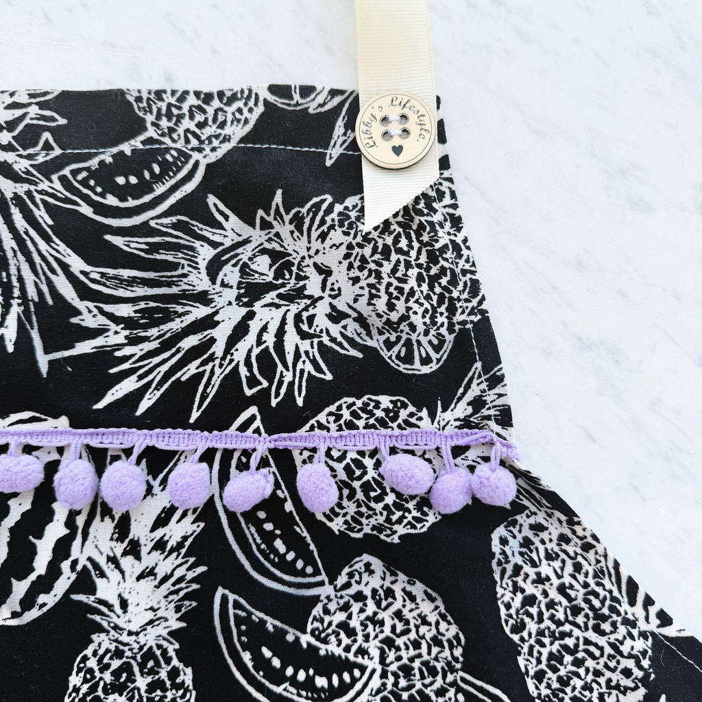 Pineapples pinafore ladies apron with pocket.