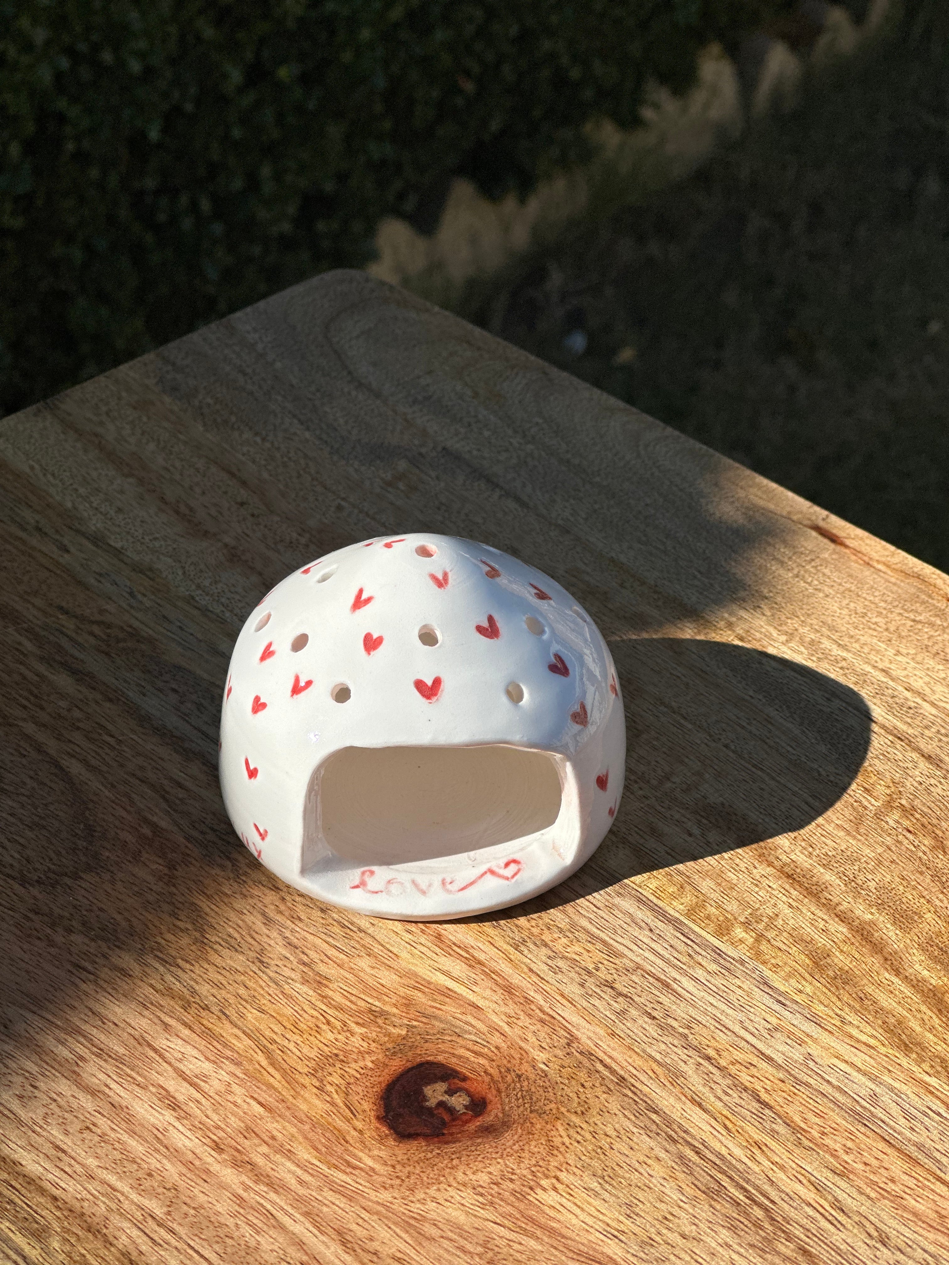 Porcelain Tealight Holder - Love Is… Handmade Australian Pottery