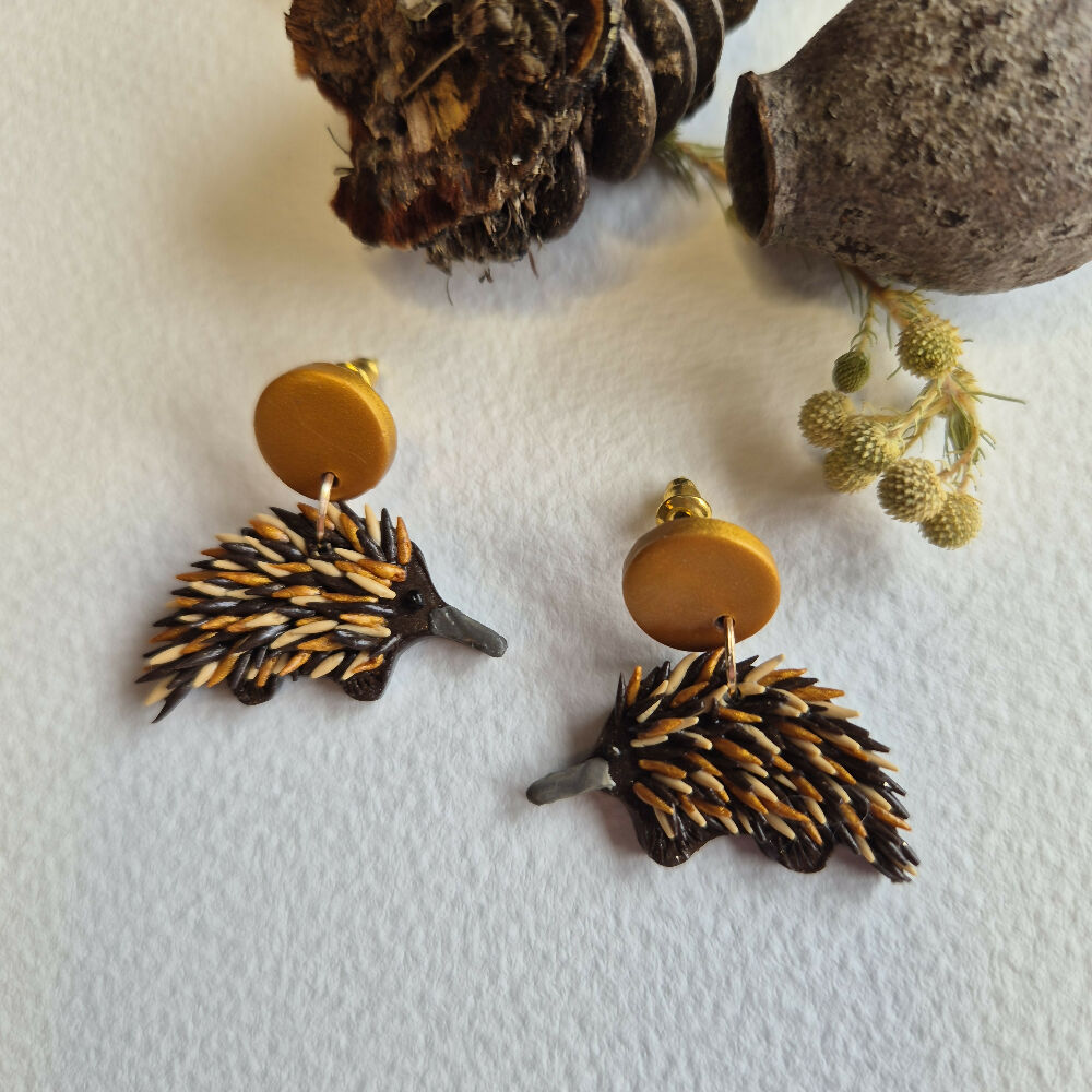Eddie Echidna Dangle (OR STUD) Earrings
