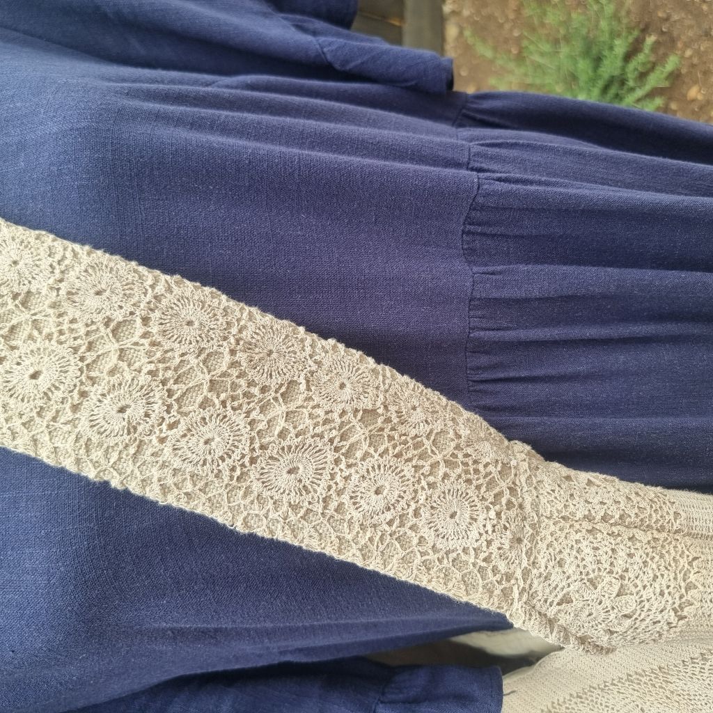 Sadie Jane upcycled hobo bag - vintage cream lace