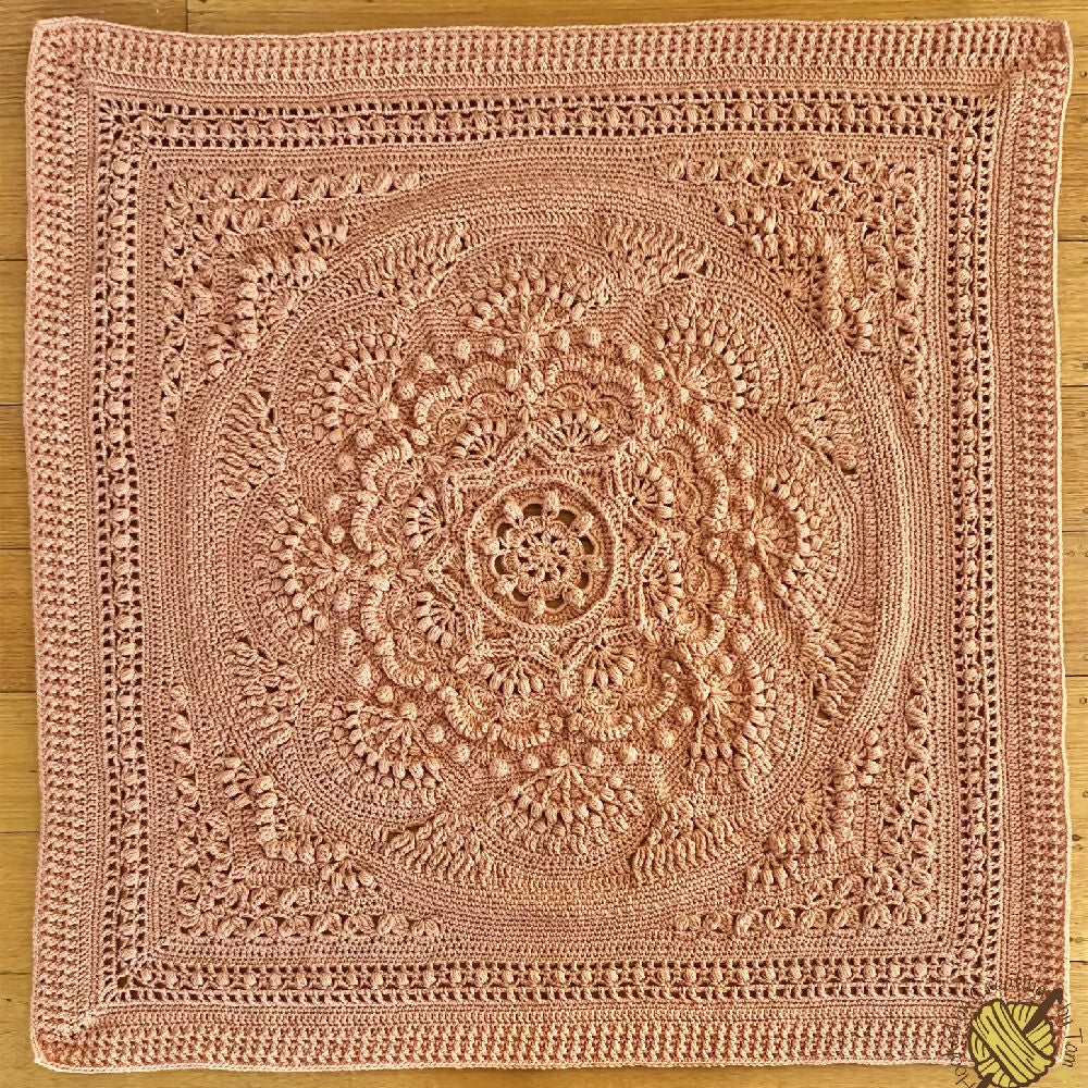 Vintage Peach ‘Baby Arcadia’ Heirloom Handmade Baby Blanket