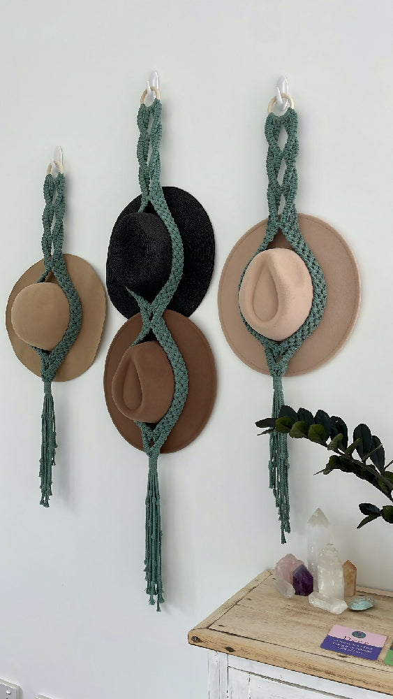 Macrame Hat Hanger Set of 3