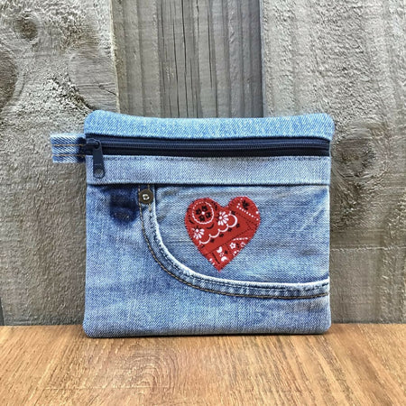 Upcycled Denim Front Pocket Purse