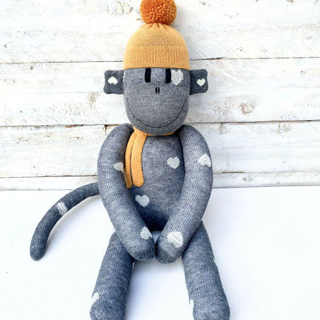 Aubrey the Sock Monkey - READY TO SHIP soft toy
