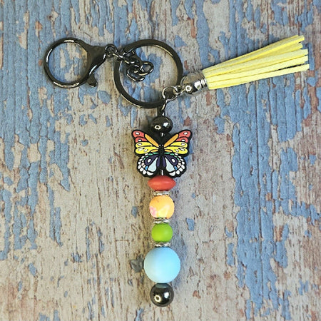 Butterfly Beaded Keychains