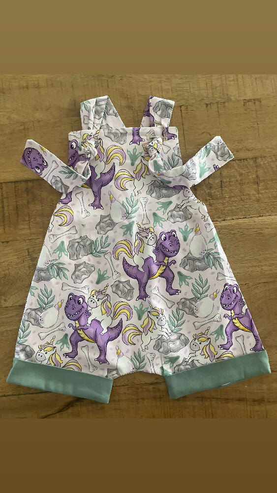 Dinosaur/Unicorn Knot Rompers