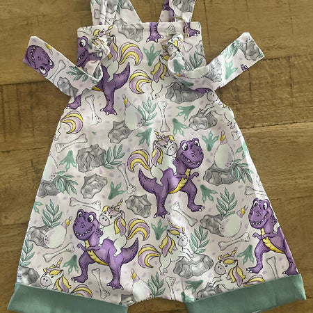 Dinosaur/Unicorn Knot Rompers