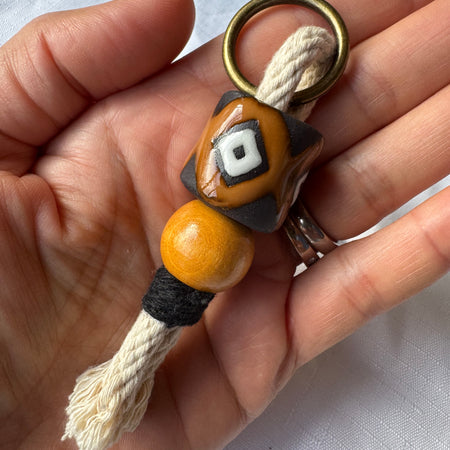 Clay bead keyring, decorative piece