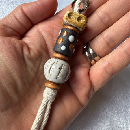 Clay bead keyring, decorative piece