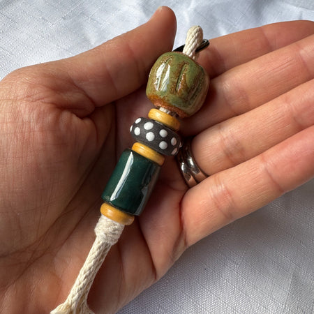 Clay bead keyring, decorative piece