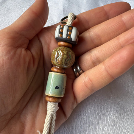 Clay bead keyring, decorative piece