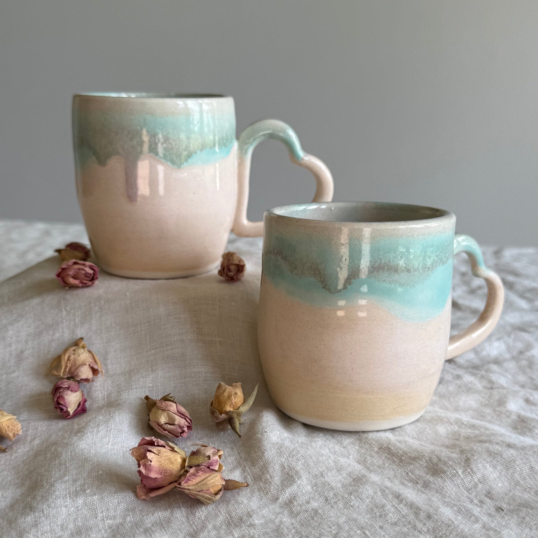 Mi Amore Mug  | Spiced Plum | Seafoam  | Wheel Thrown Pottery