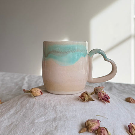 Mi Amore Mug | Spiced Plum | Seafoam | Wheel Thrown Pottery