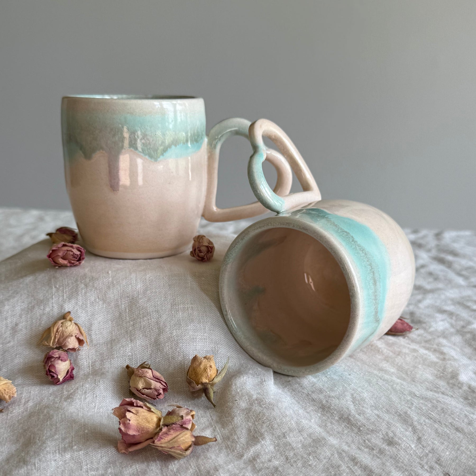 Mi Amore Mug  | Spiced Plum | Seafoam  | Wheel Thrown Pottery