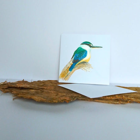 Handpainted Blank Kingfisher Greeting Card - Not a Print