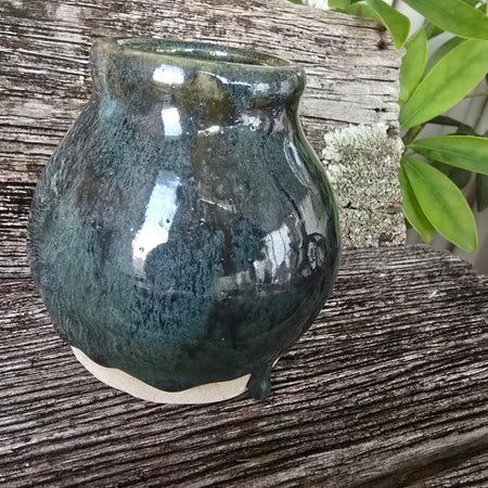 Drippy green vase
