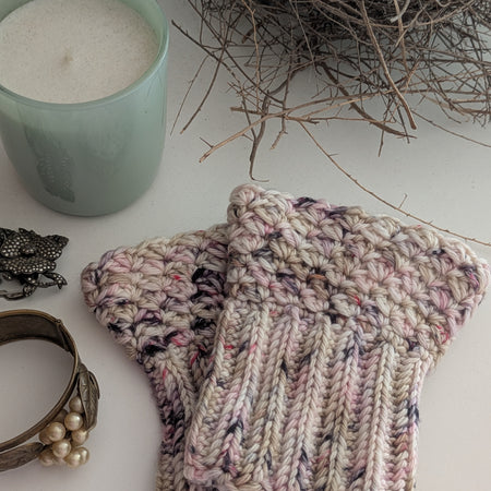 Ruffly Wrist Warmers Crochet Fingerless Gloves