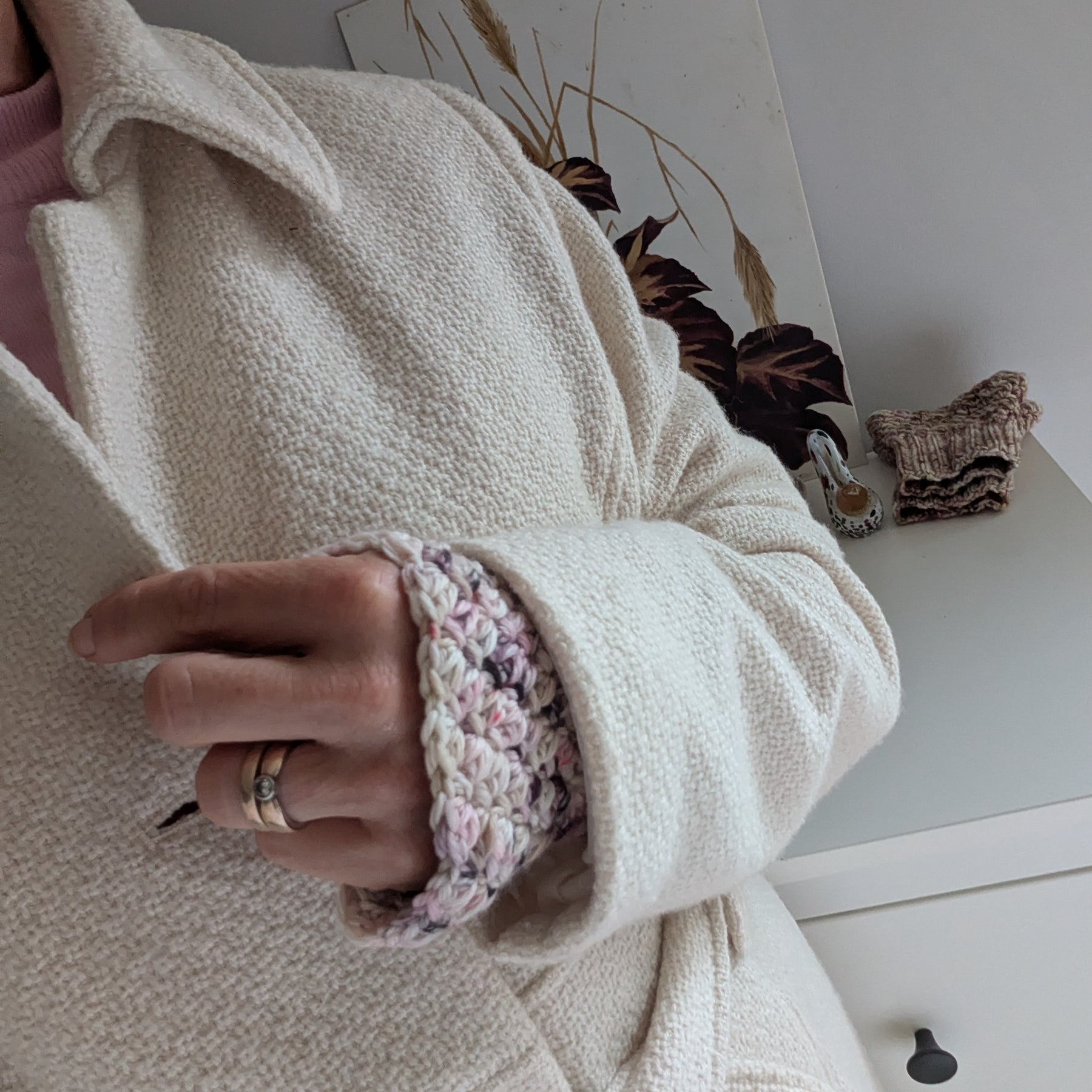 Ruffly Wrist Warmers Crochet Fingerless Gloves