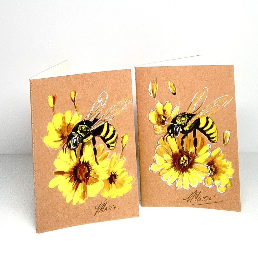 Handpainted Pocket Notebooks. Single or Set of 3. Bird and Animal designs