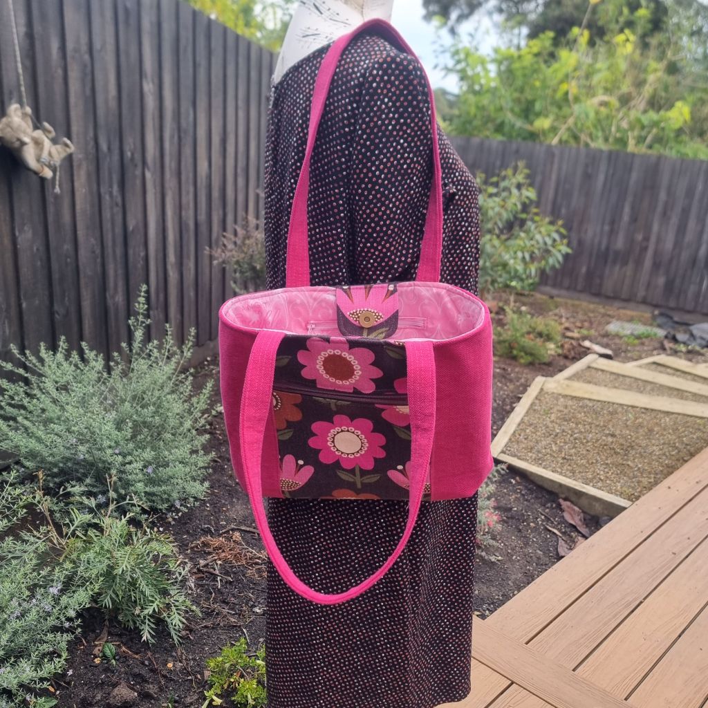 Upcycled Bright Funky Tote Bag