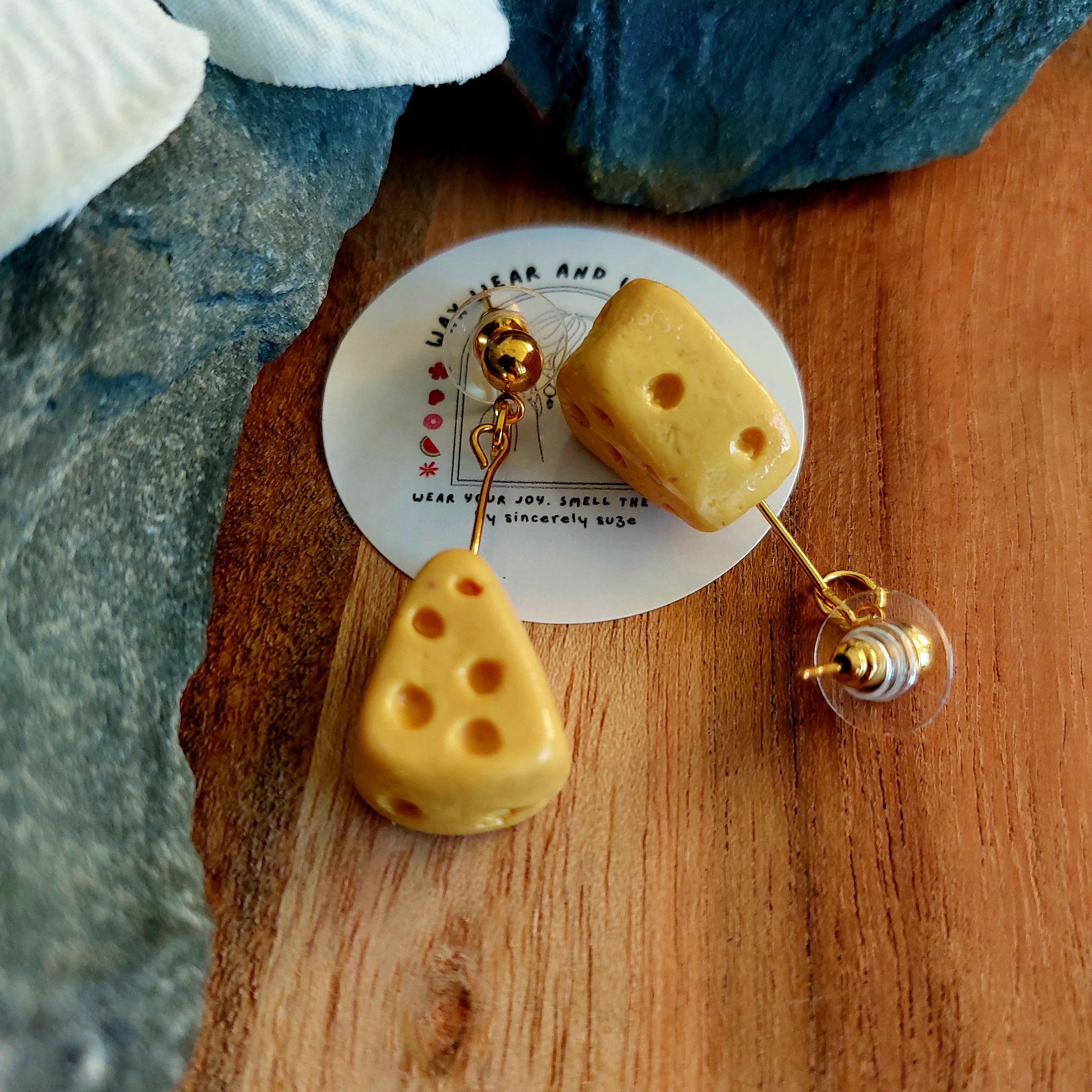 Cheese Earrings | Food Inspired Statement Earrings