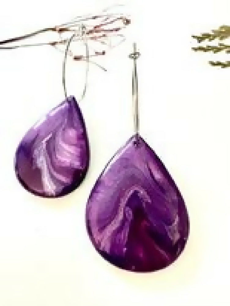 Purple Punch Hoop Earrings