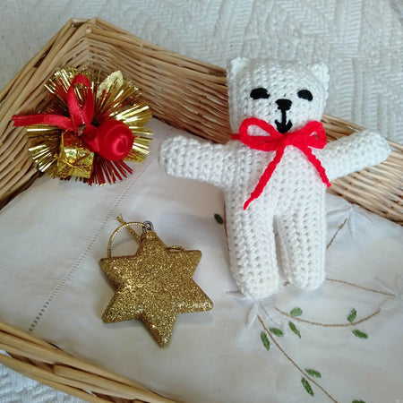 Little Crochet Teddy - Christmas & More - 100% Cotton