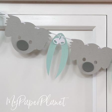 Koala Garland. Koala and gum leaf banner.