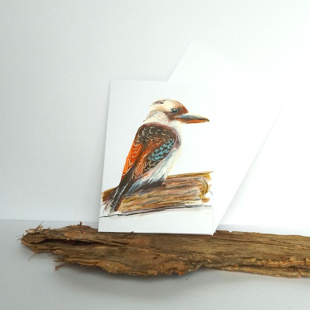 Handpainted Blank Kookaburra Greeting Card - Not a print