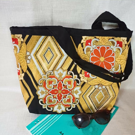 Kimono Tote Bag - Black/Gold
