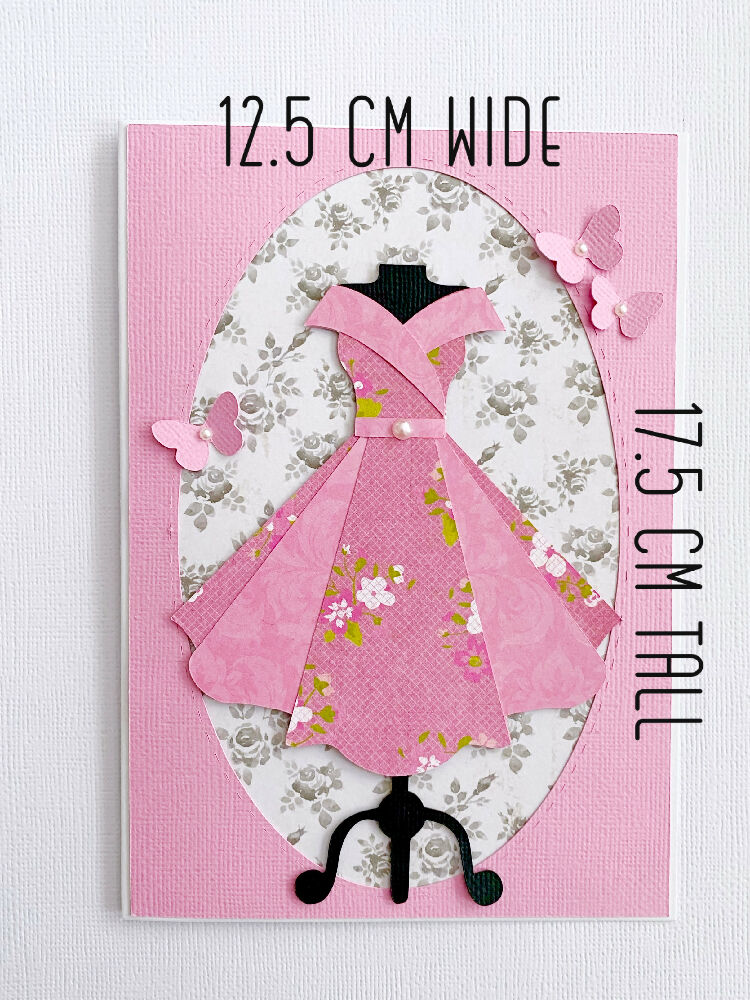 Floral Dress cards, birthday card. Mother's day.