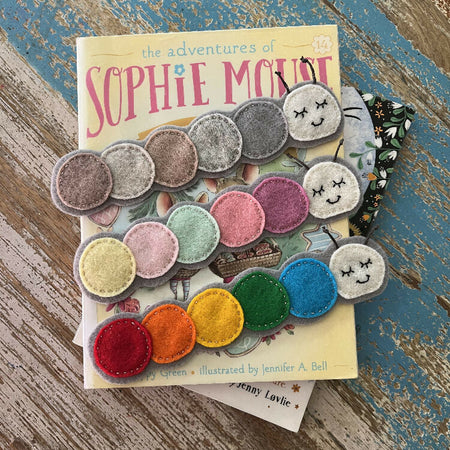 Felt caterpillar bookmark, teacher gift