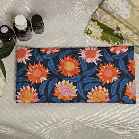 Aromatherapy Cotton EYE PILLOWS - Lavender Linseed Mediation - Waratah Flowers